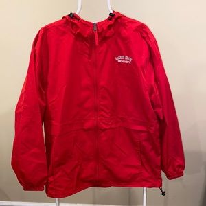 Champion Red Rain Jacket Wind Breaker Sacred Heart University SHU Size Large NTW
